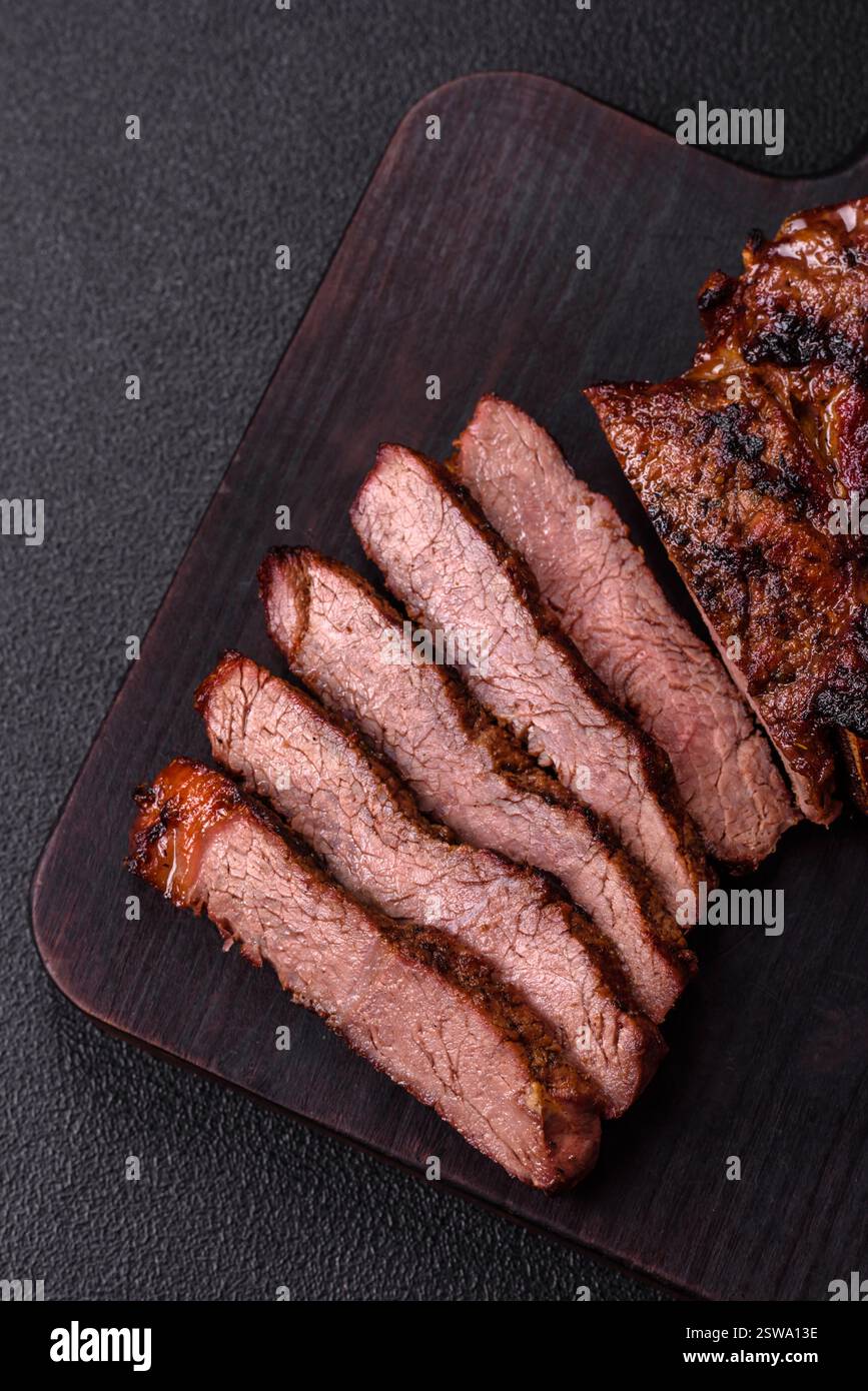 Grilled wagyu beef tomahawk steak with salt, spices and herbs Stock ...