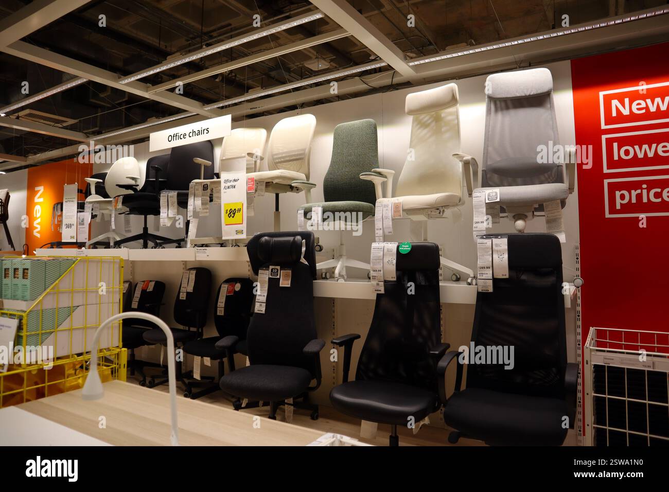 Interior view of IKEA store, the world’s largest furniture retailer, selling ready-to-assemble ...