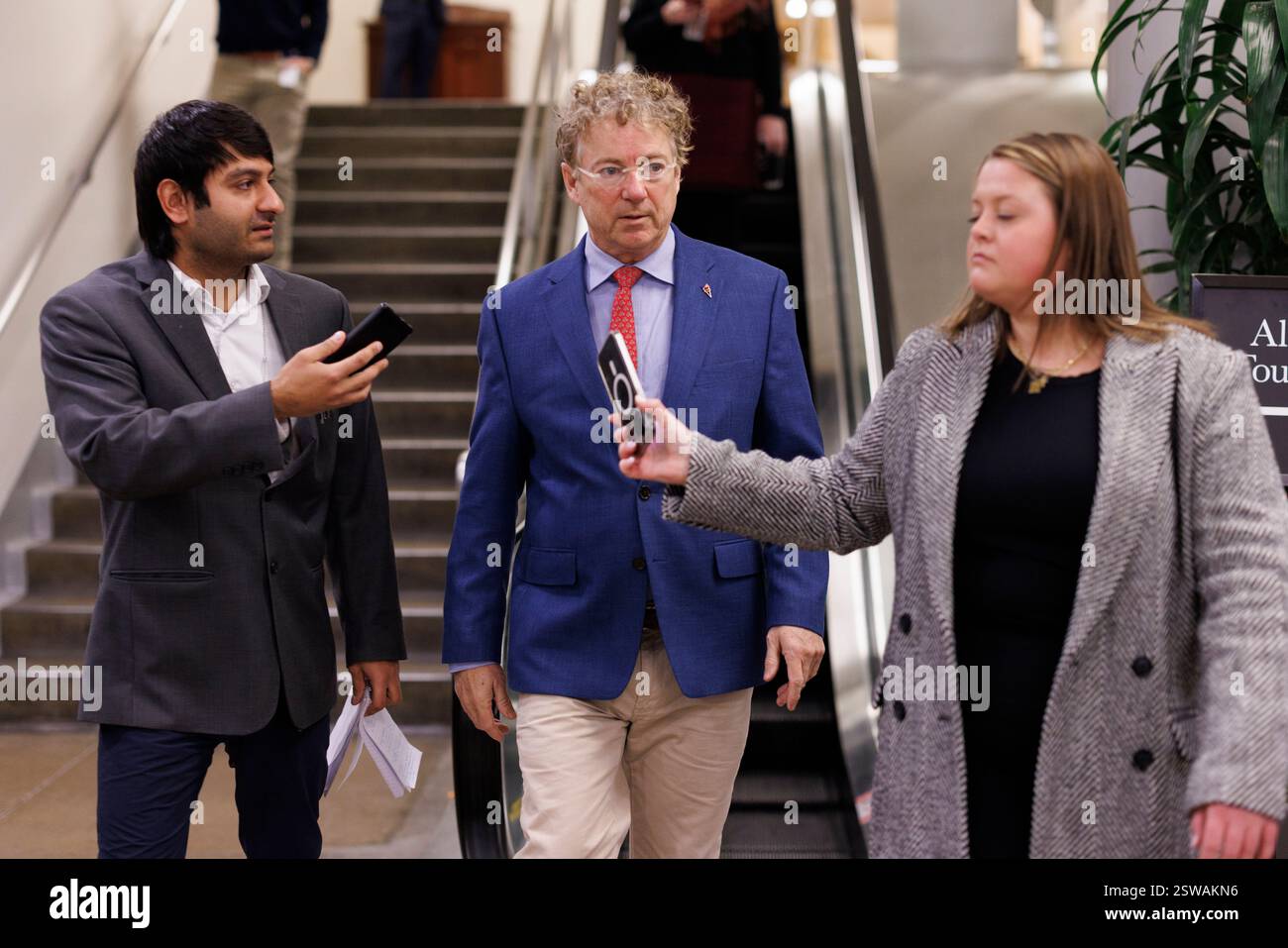 Senator Rand Paul (R-KY) is seen in the Senate basement of the Capitol ...