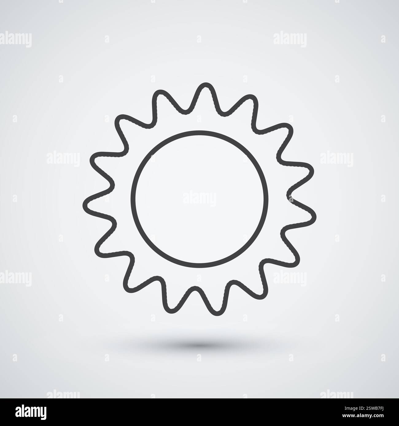 Outline Sun Logo Design Flat Icon Template Stock Vector
