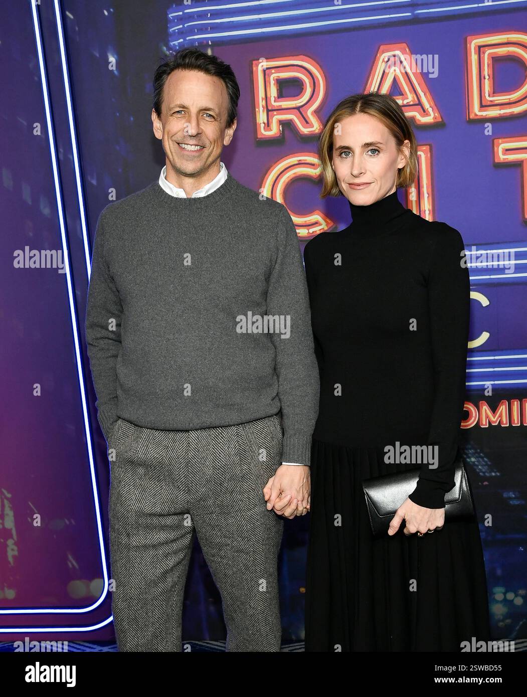 Seth Meyers, left, and wife Alexi Ashe attend the SNL50: The Homecoming