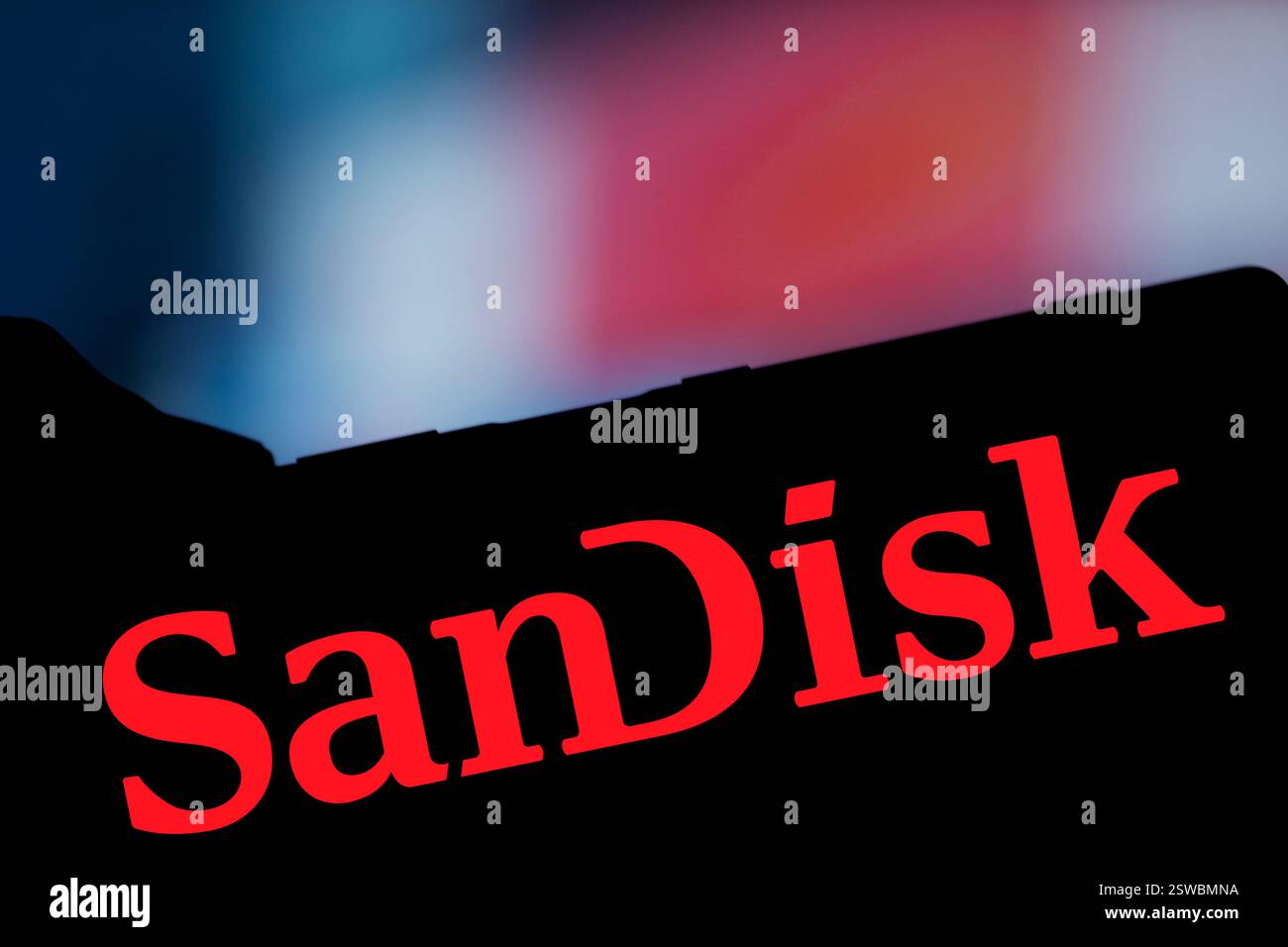 Dhaka, Bangladesh- 23 Nov 2024: Sandisk logo is displayed on smartphone ...