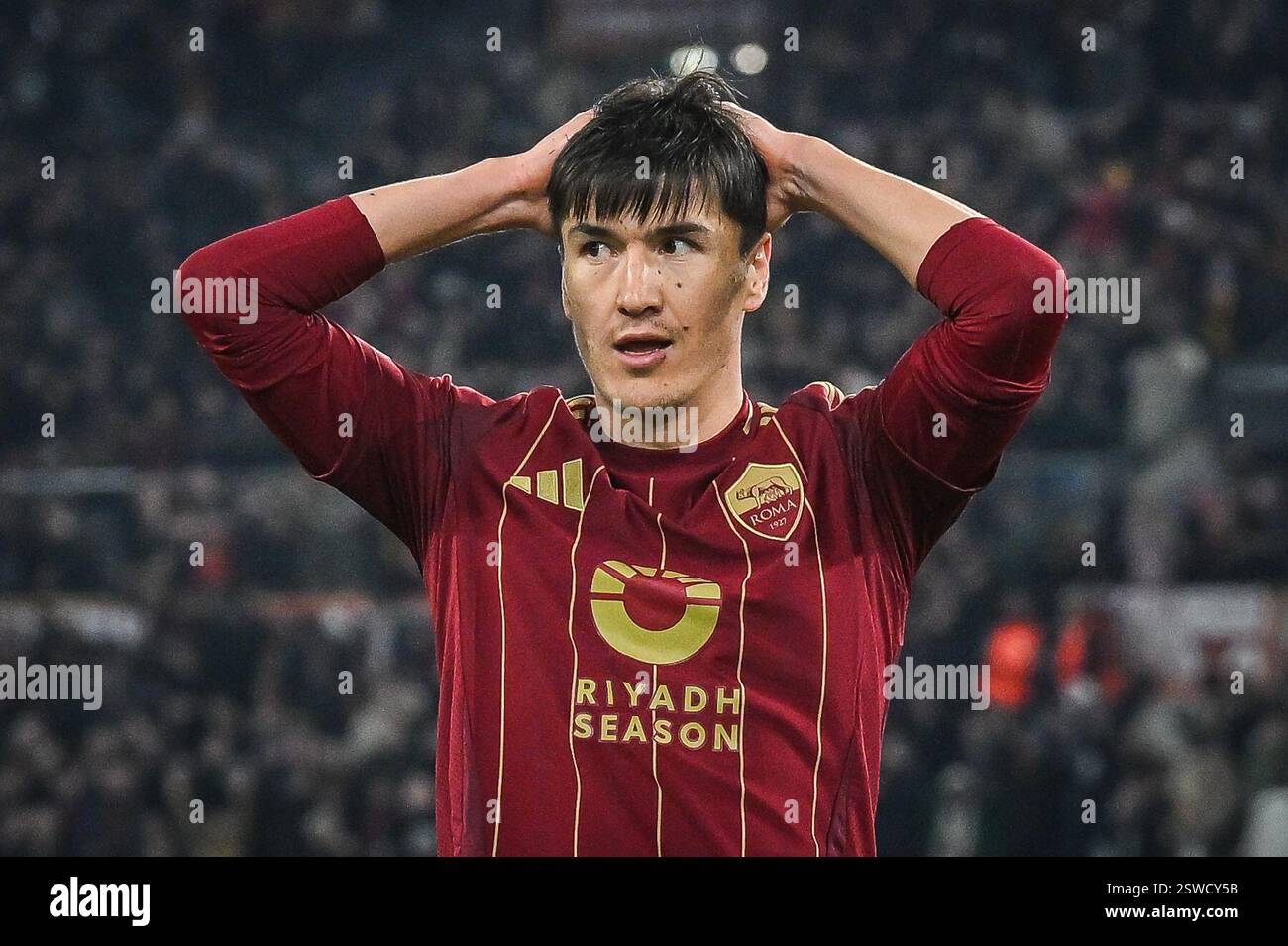 Eldor SHOMURODOV of AS Roma looks dejected during the UEFA Europa