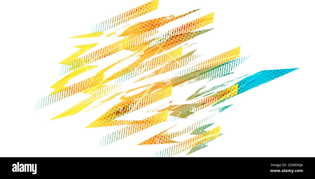 Dynamic Abstract Sport Background with Gradient Brush Strokes on White Background Stock Vector