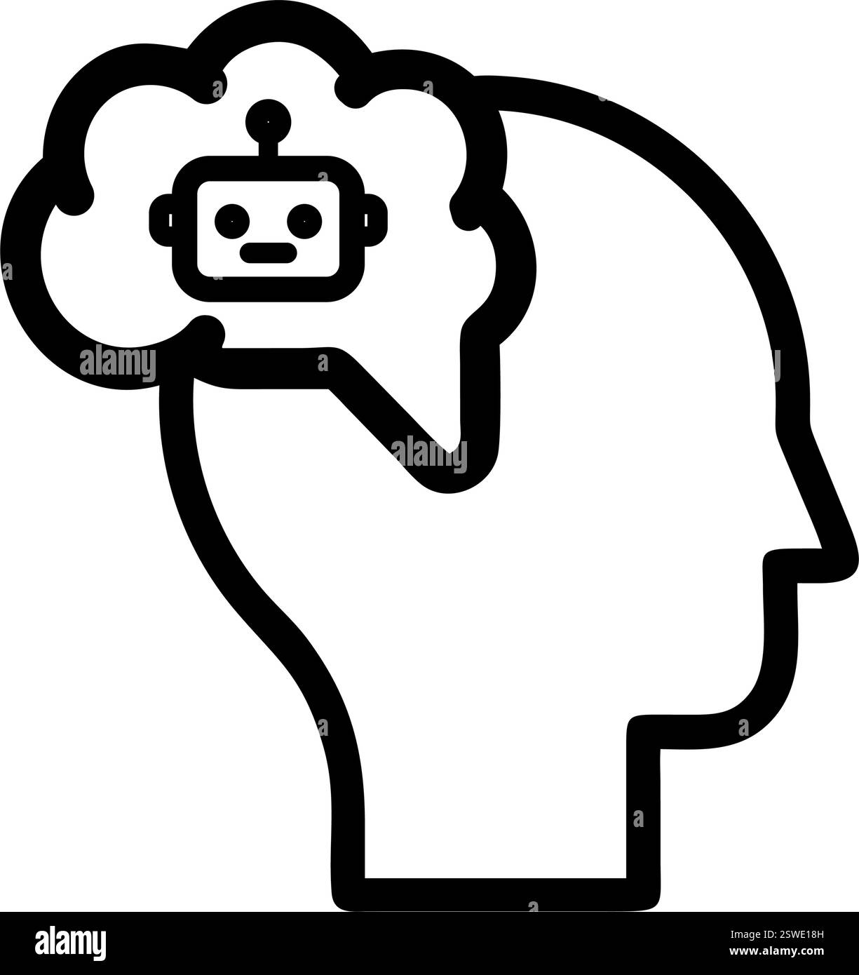 Head with chatbot icon Stock Vector Image & Art - Alamy