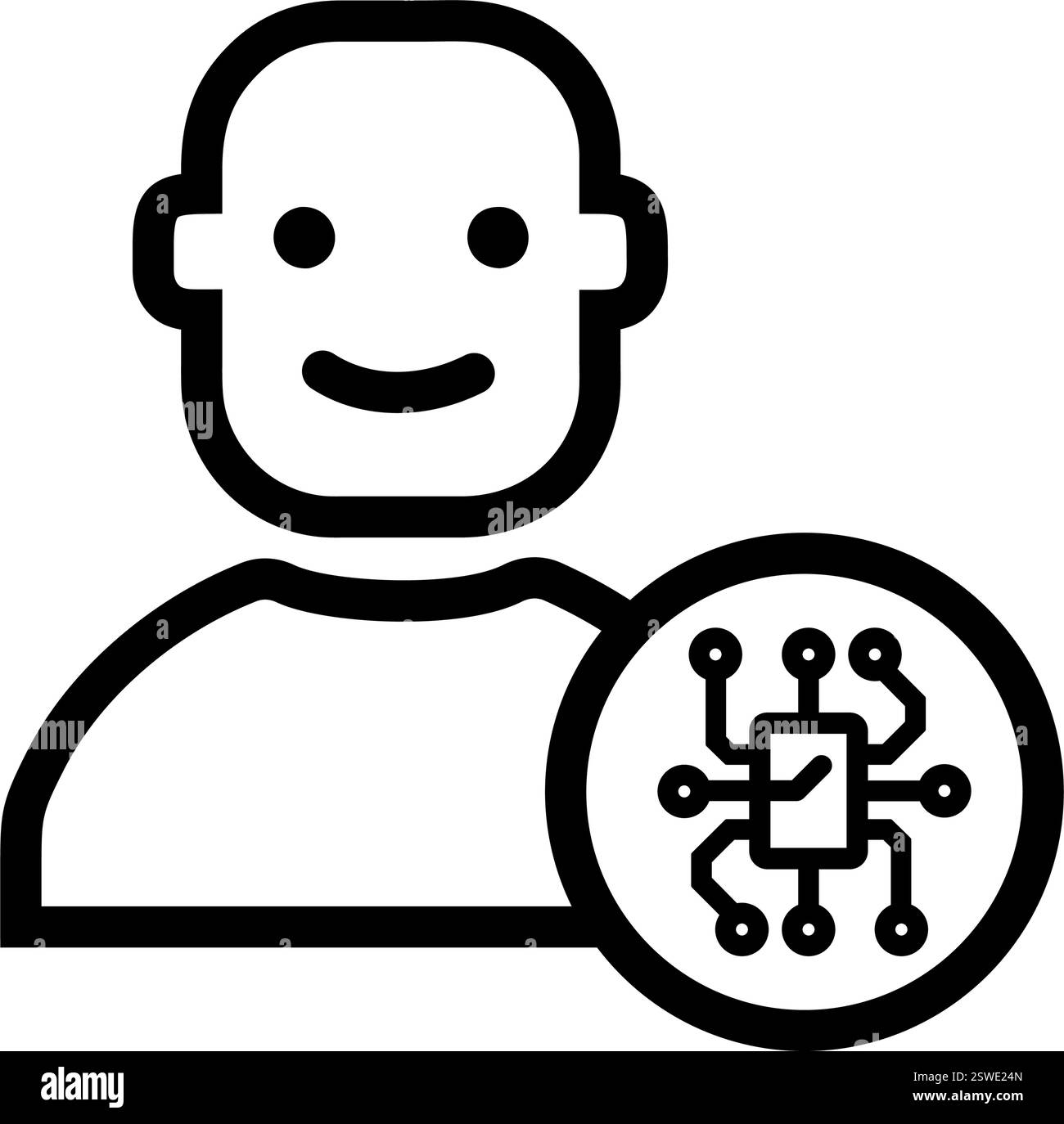 AI and Human Neural Circuit icon Stock Vector Image & Art - Alamy