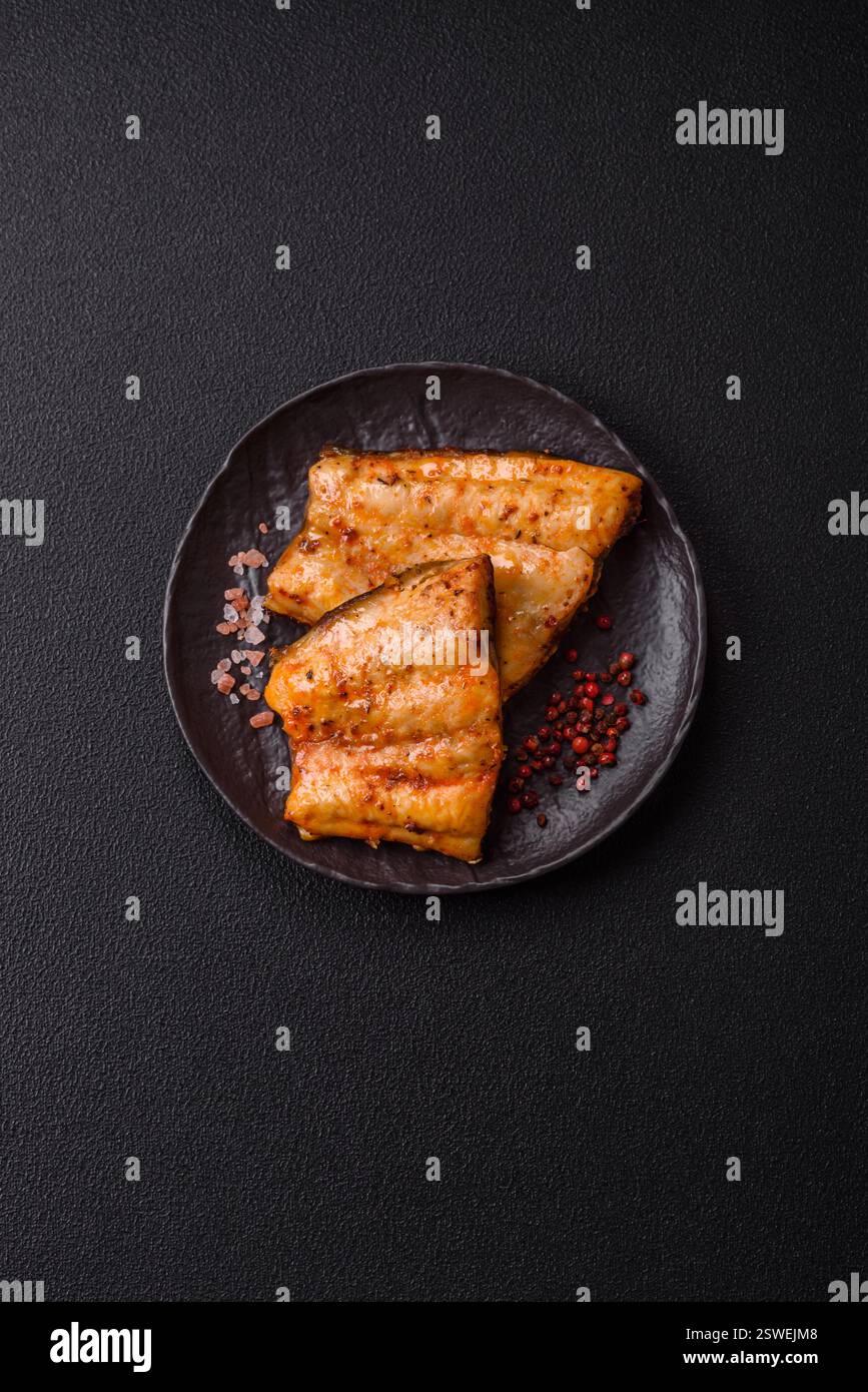 Salt Fish Fillet Grilled fish fillet with salt, spices and herbs Stock Photo - Alamy