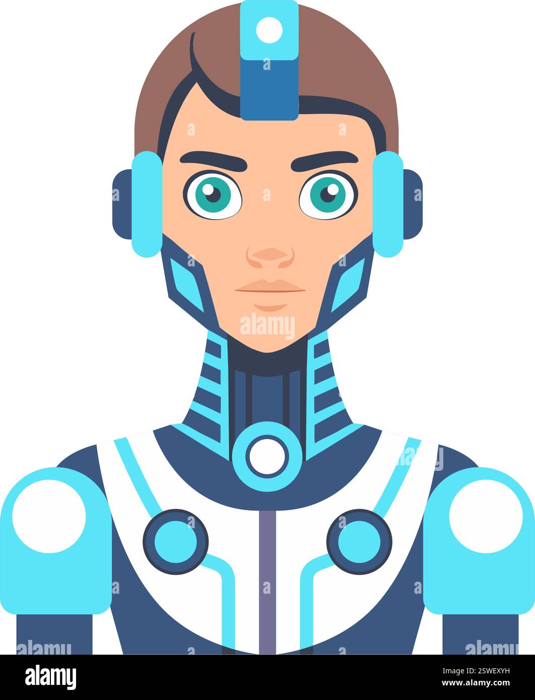 AI and Human Cyborg High Tech Stock Vector Image & Art - Alamy