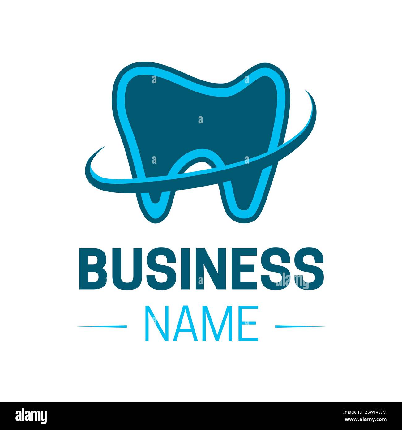 Simple Blue Dental Brand Logo Stock Vector