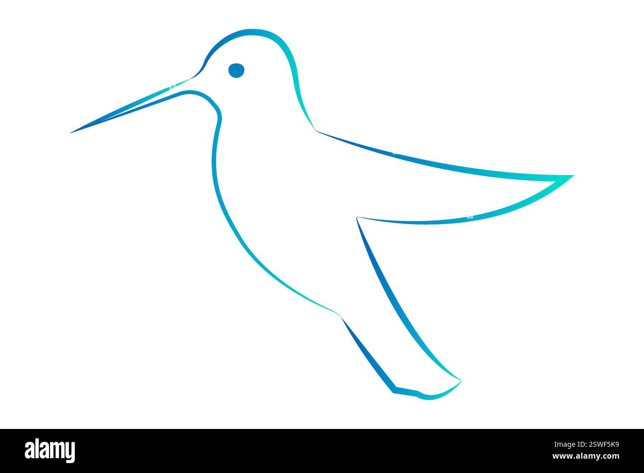 Abstract Thin Outline Hummingbird Logo Stock Vector