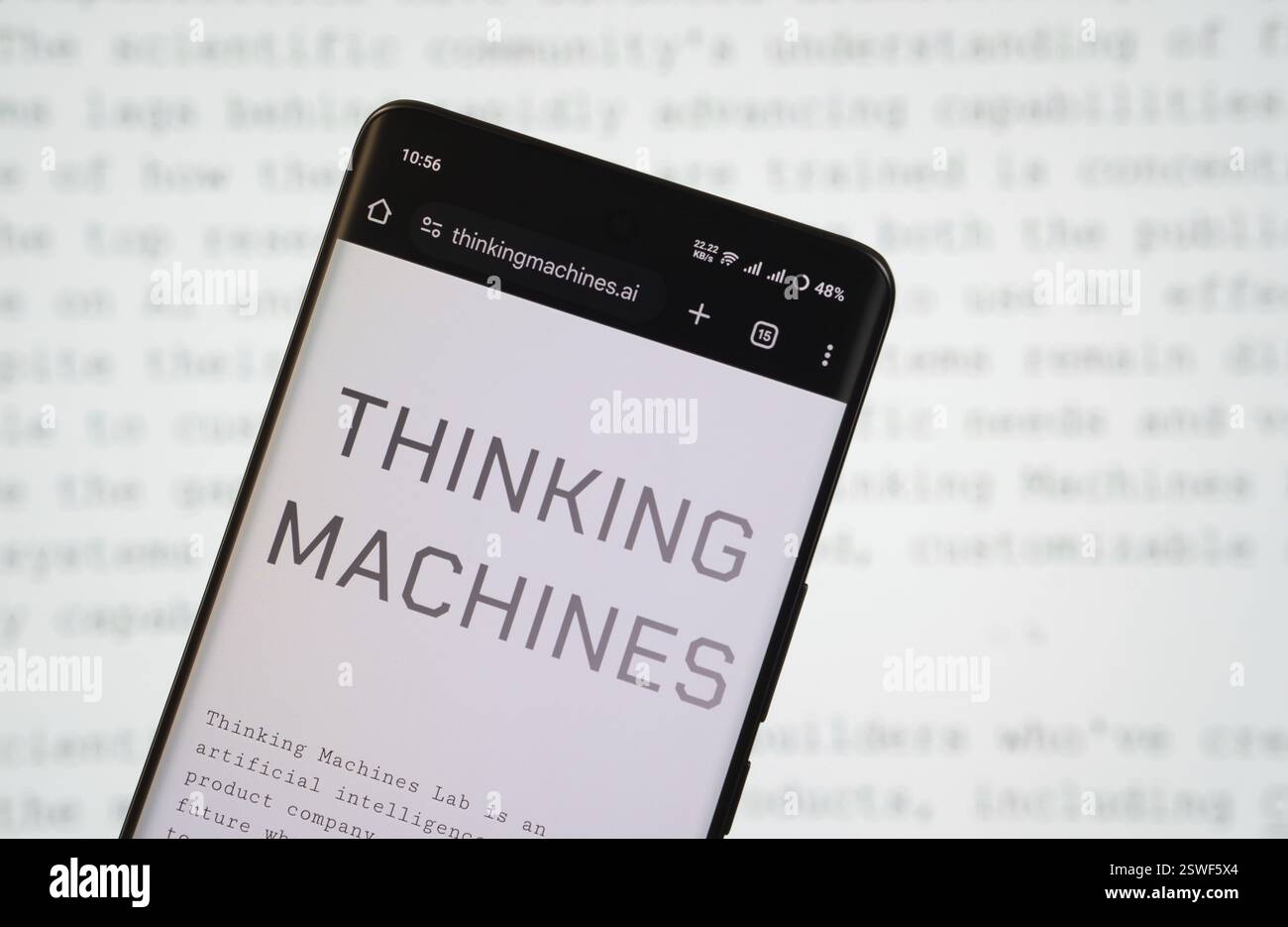 Dhaka, Bangladesh- 19 Feb 2025: Thinking Machines Lab homepage on the ...