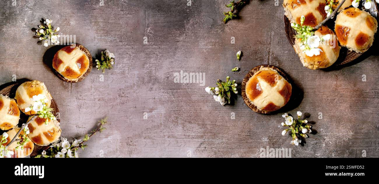 Hot cross buns Stock Photo
