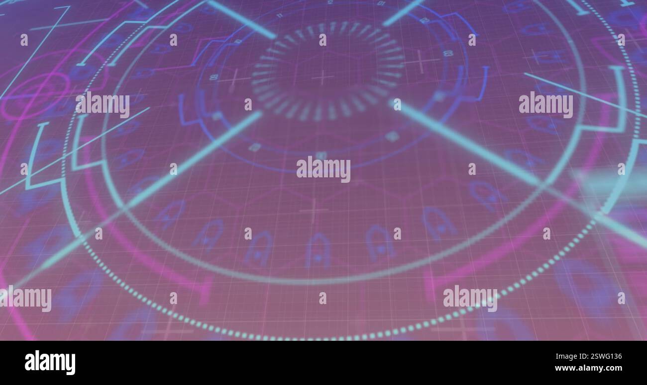 Image of scope scanning over shapes Stock Photo