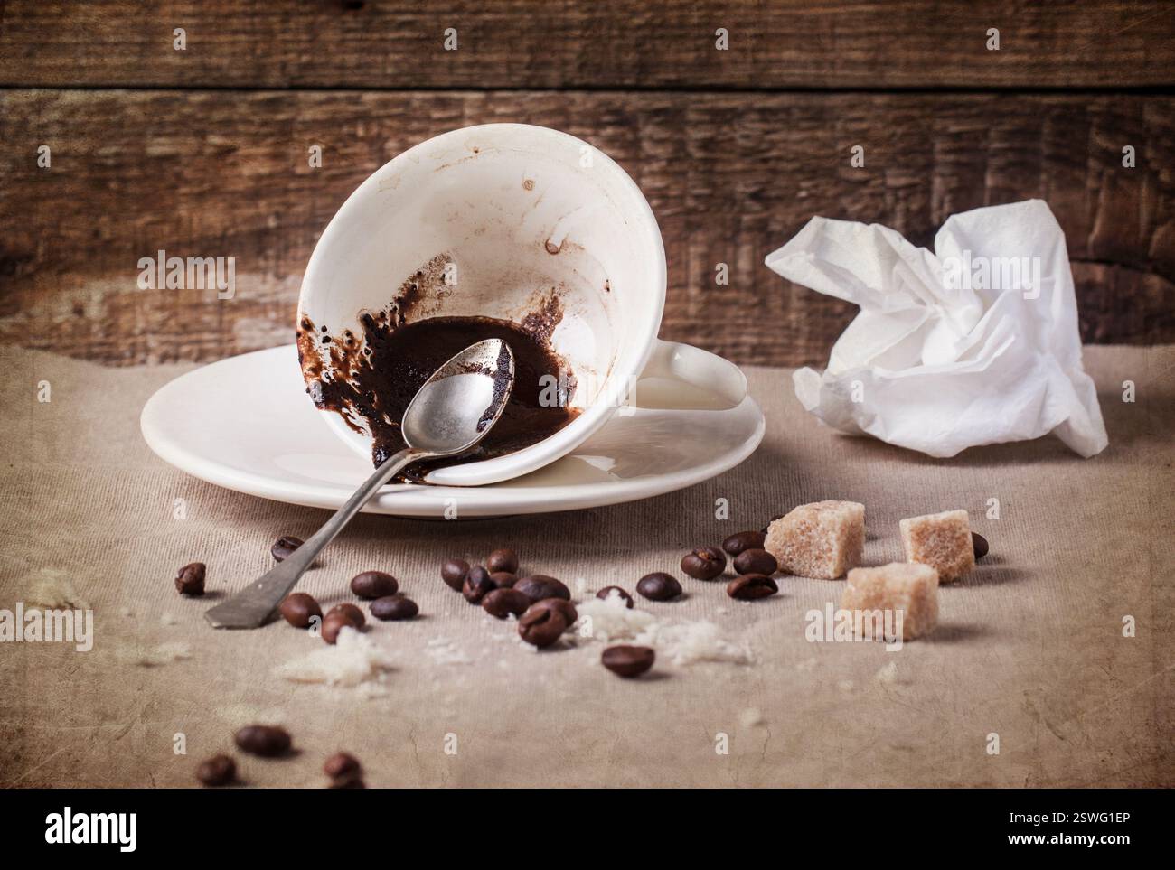 Cup of drunk coffee Stock Photo