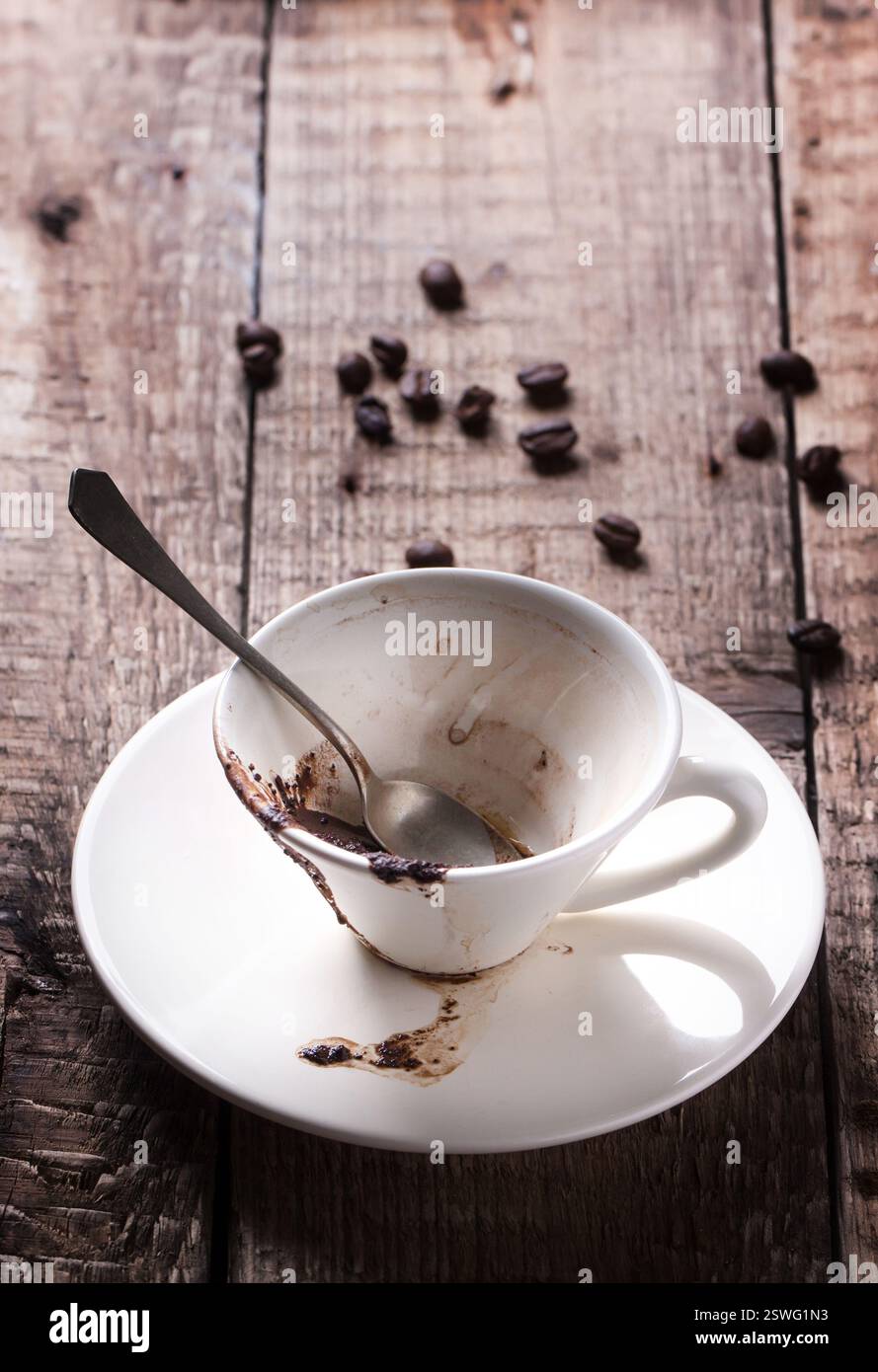 Cup of drunk coffee Stock Photo
