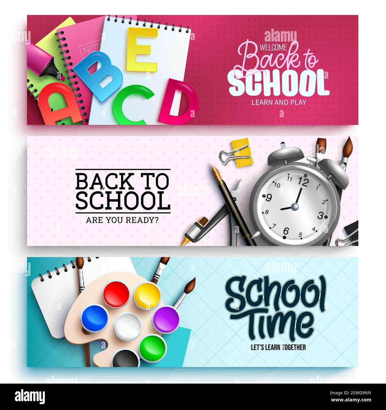 Back to school vector concept design. Back to school text in mini ...