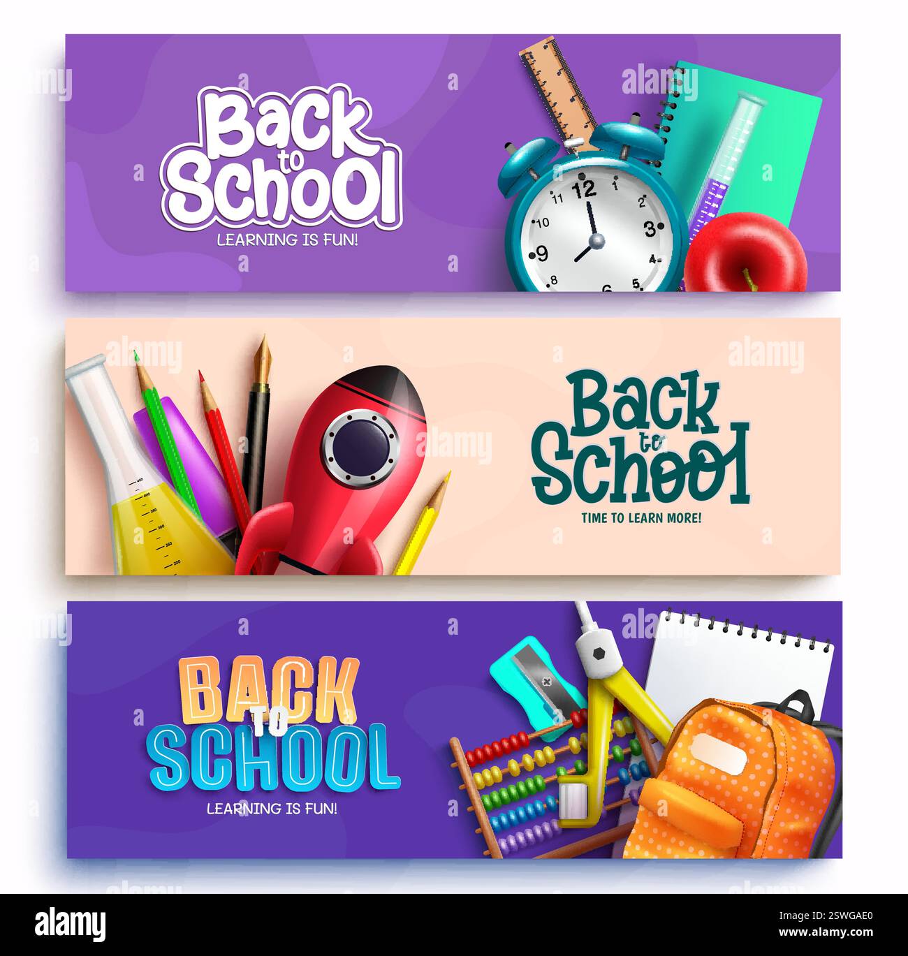 Back to school vector banner design. Back to school text in white ...
