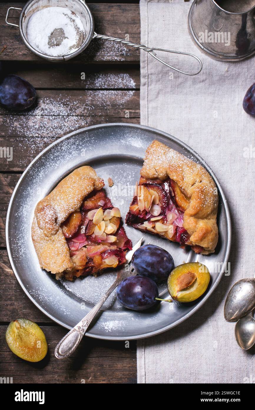 Cake with plums Stock Photo