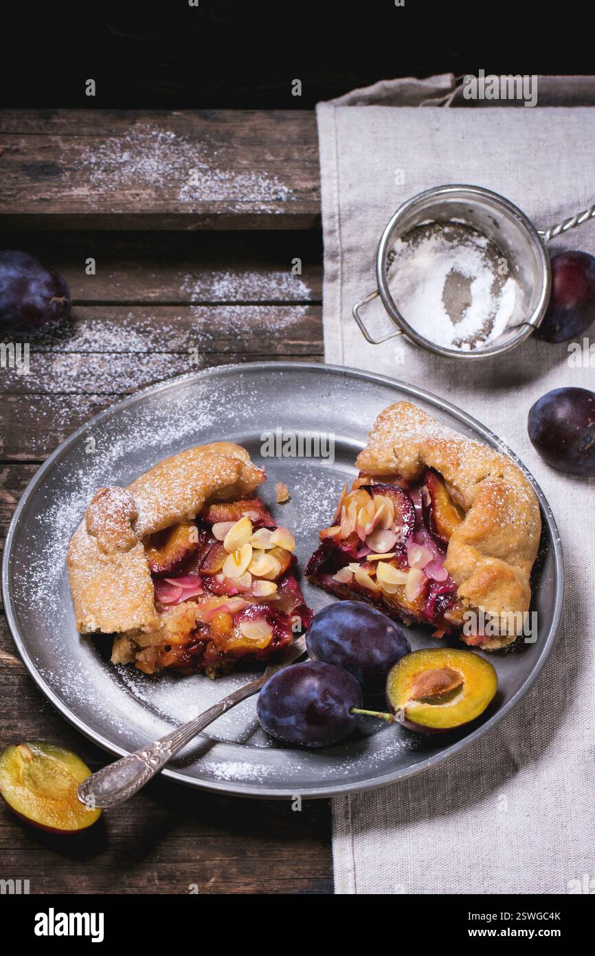 Cake with plums Stock Photo