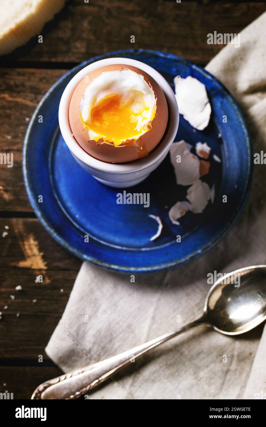 Soft-boiled egg Stock Photo