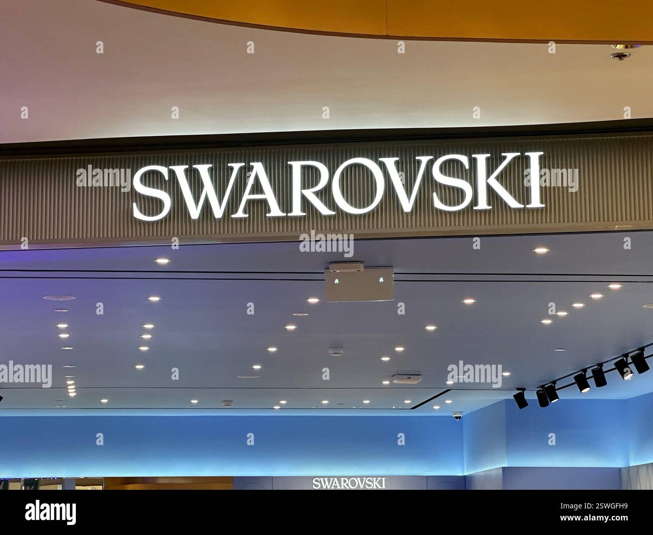 Bangkok, Thailand - Jan 3, 2024: Swarovski store. - Smartphone Captured Stock Image
