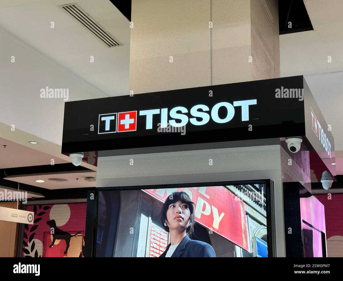 Bangkok, Thailand - Jan 3, 2024: Tissot luxury watch store. - Smartphone Captured Stock Image