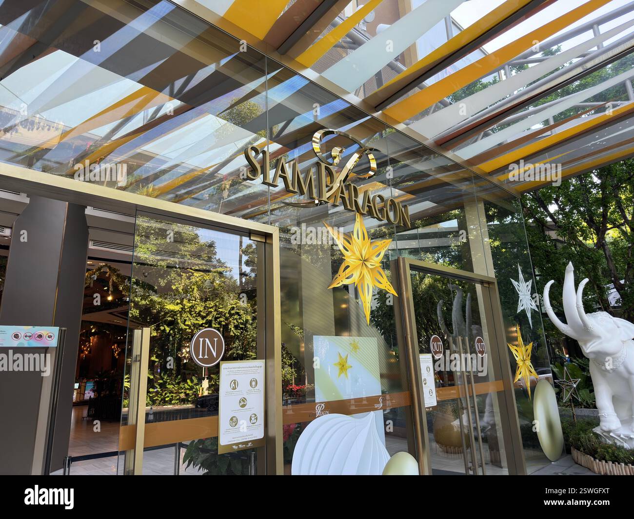 Bangkok, Thailand - Jan 3, 2024: Siam Paragon shopping mall in Bangkok. - Smartphone Captured Stock Image