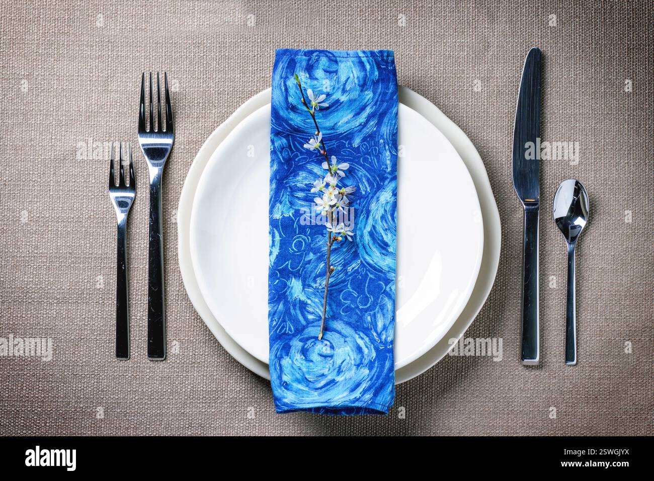 Easter table setting Stock Photo