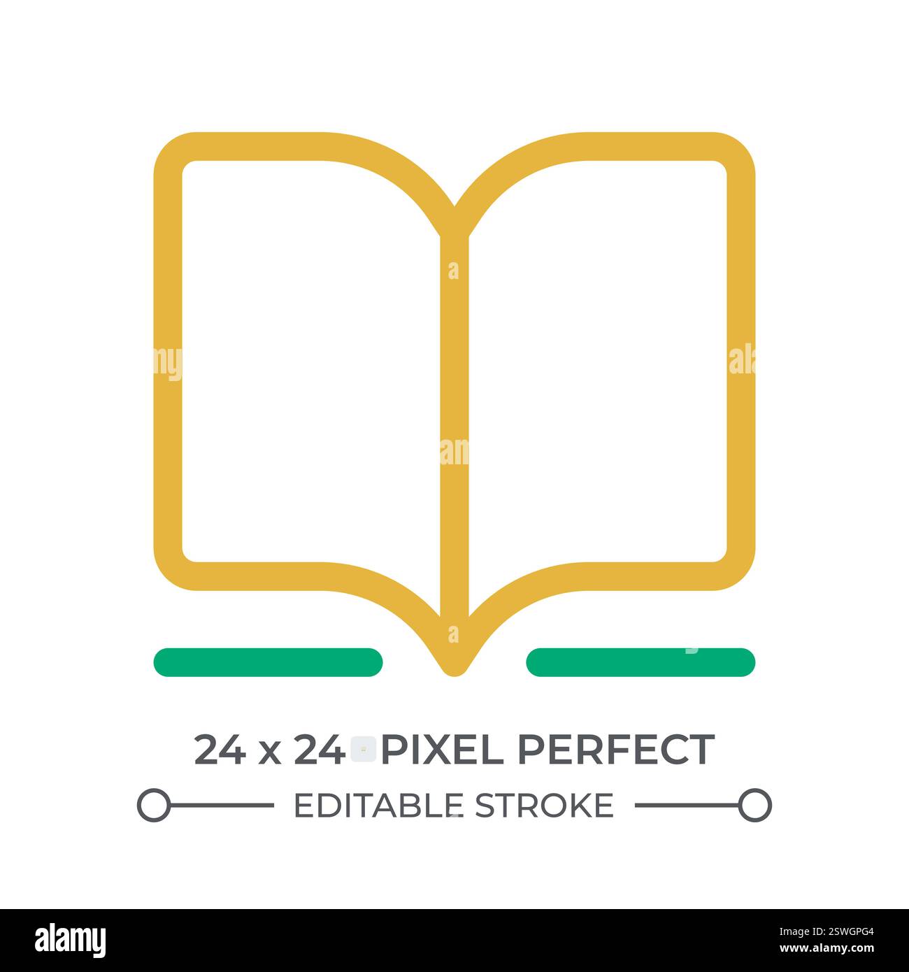 Open book colorful line ui icon Stock Vector