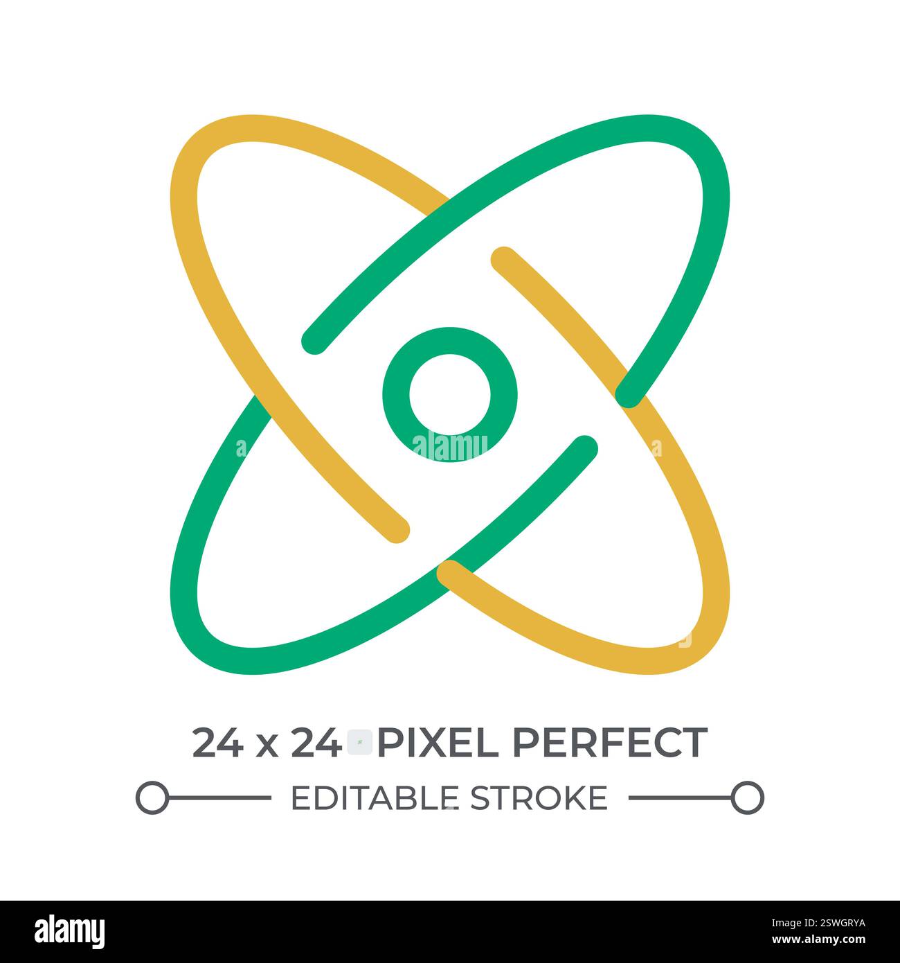 Atom model colorful line ui icon Stock Vector