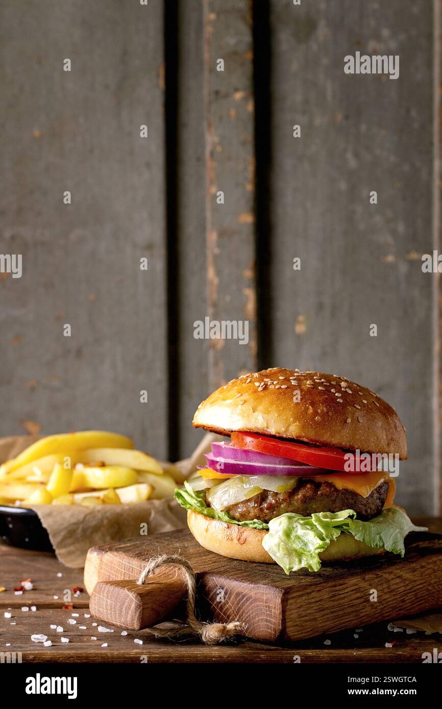Homemade beef burger Stock Photo