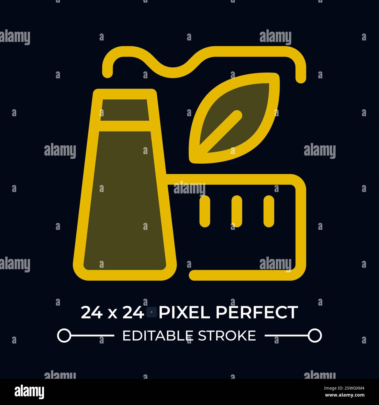 Clean manufacturing dark color ui icon Stock Vector