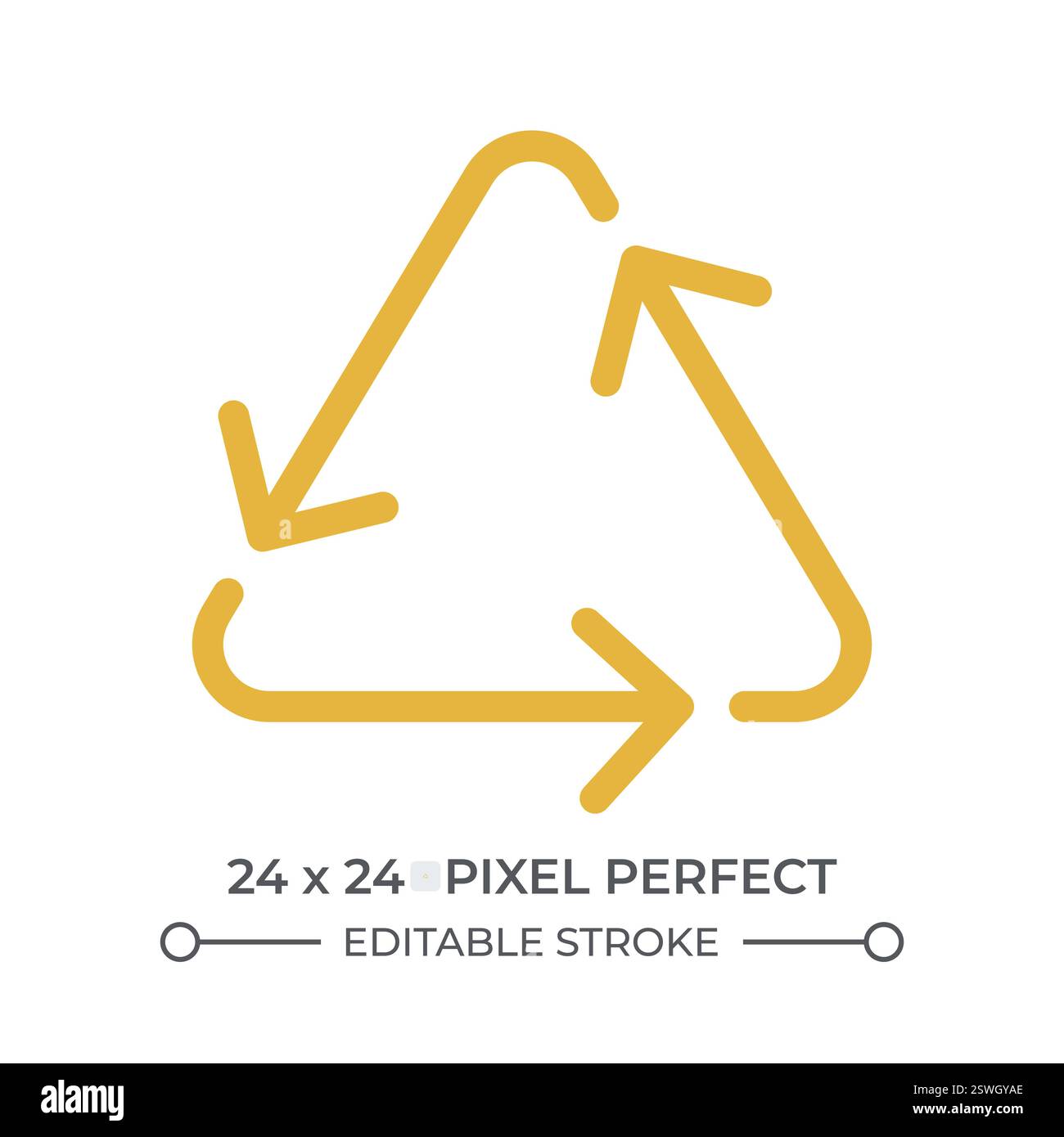 Triangular recycling sign colorful line ui icon Stock Vector