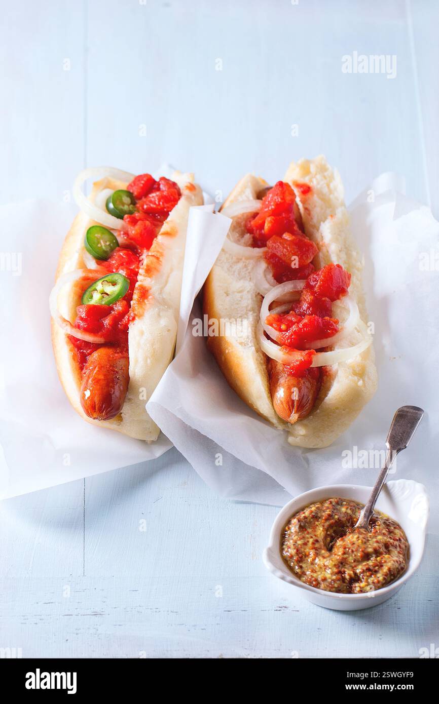 Homemade hot dogs stock photo alamy
