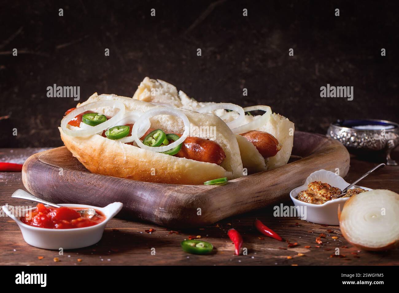 Homemade hot dogs stock photo alamy