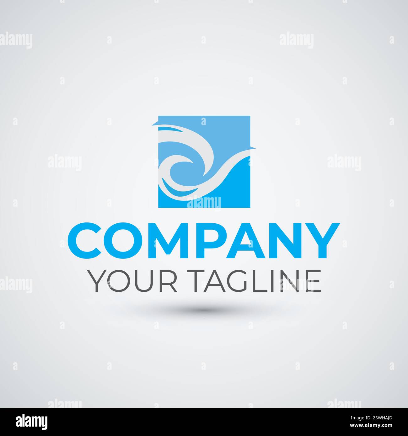 square wave water logo design template Stock Vector