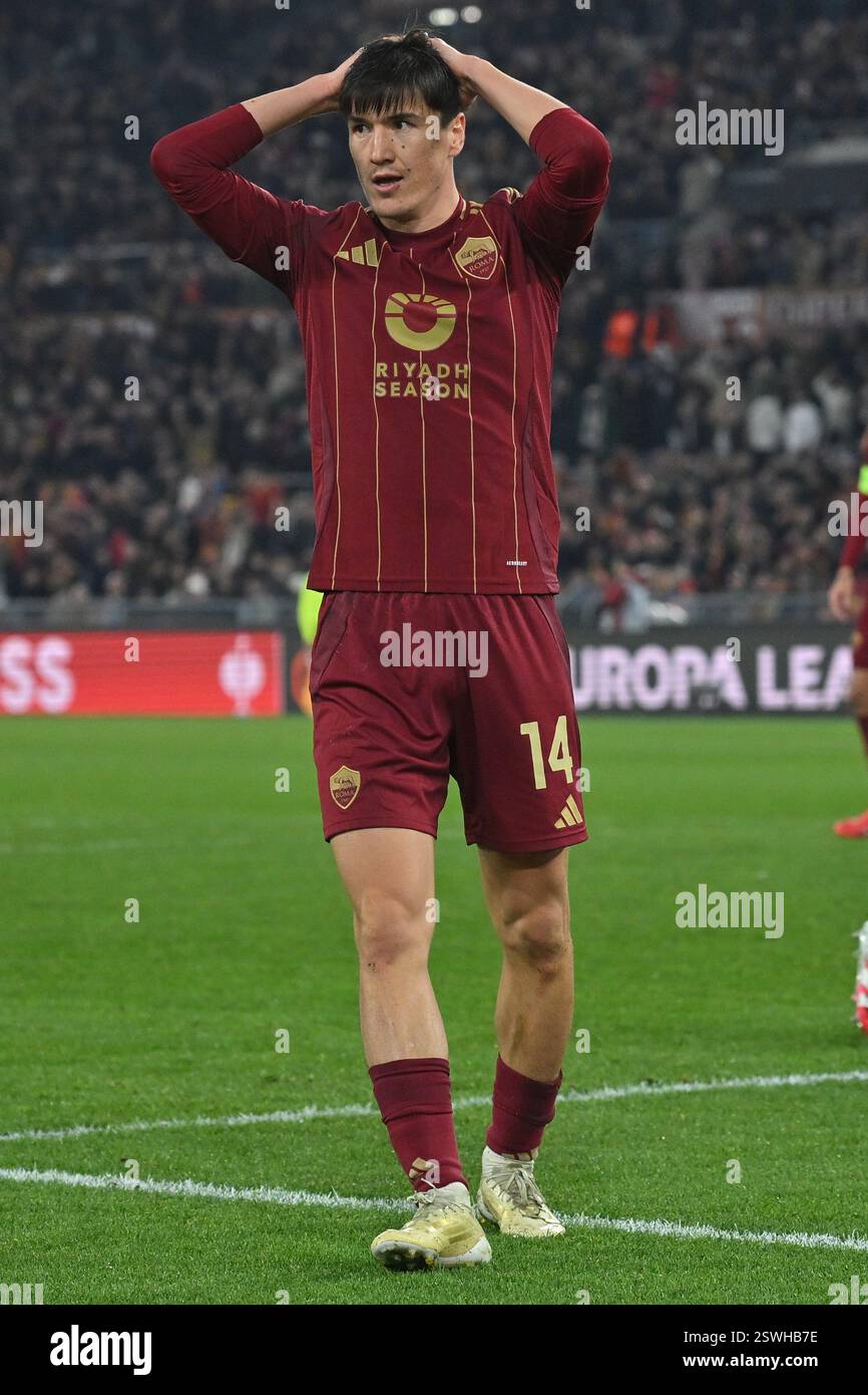 Rome, Lazio. 20th Feb, 2025. Eldor Shomurodov of AS Roma during the