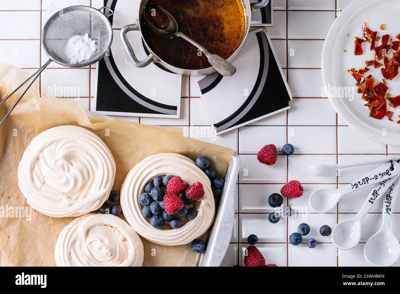 Meringue for Pavlova Stock Photo