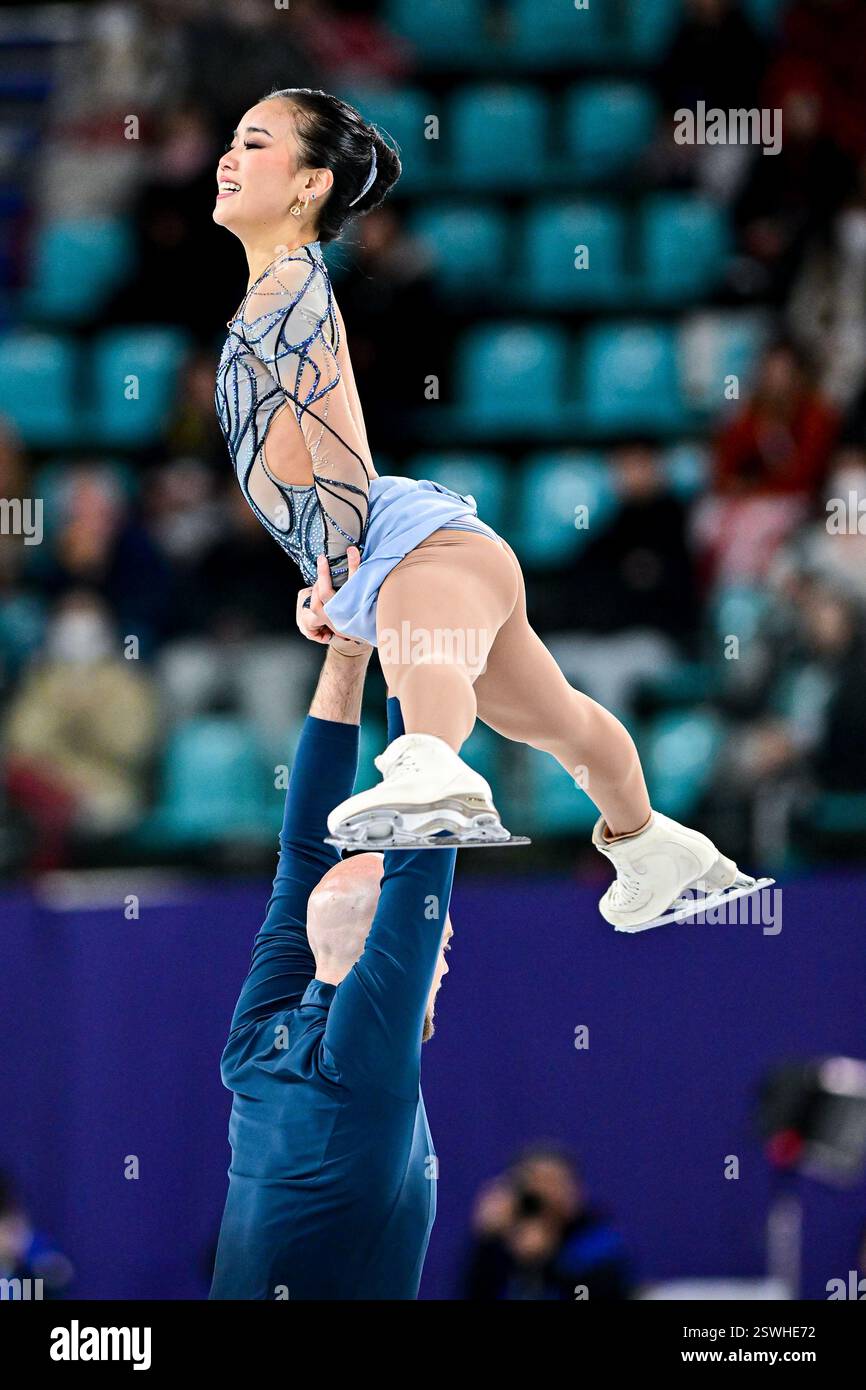 Ellie KAM & Danny O'SHEA (USA), during Pairs Free Skating, at the ISU ...