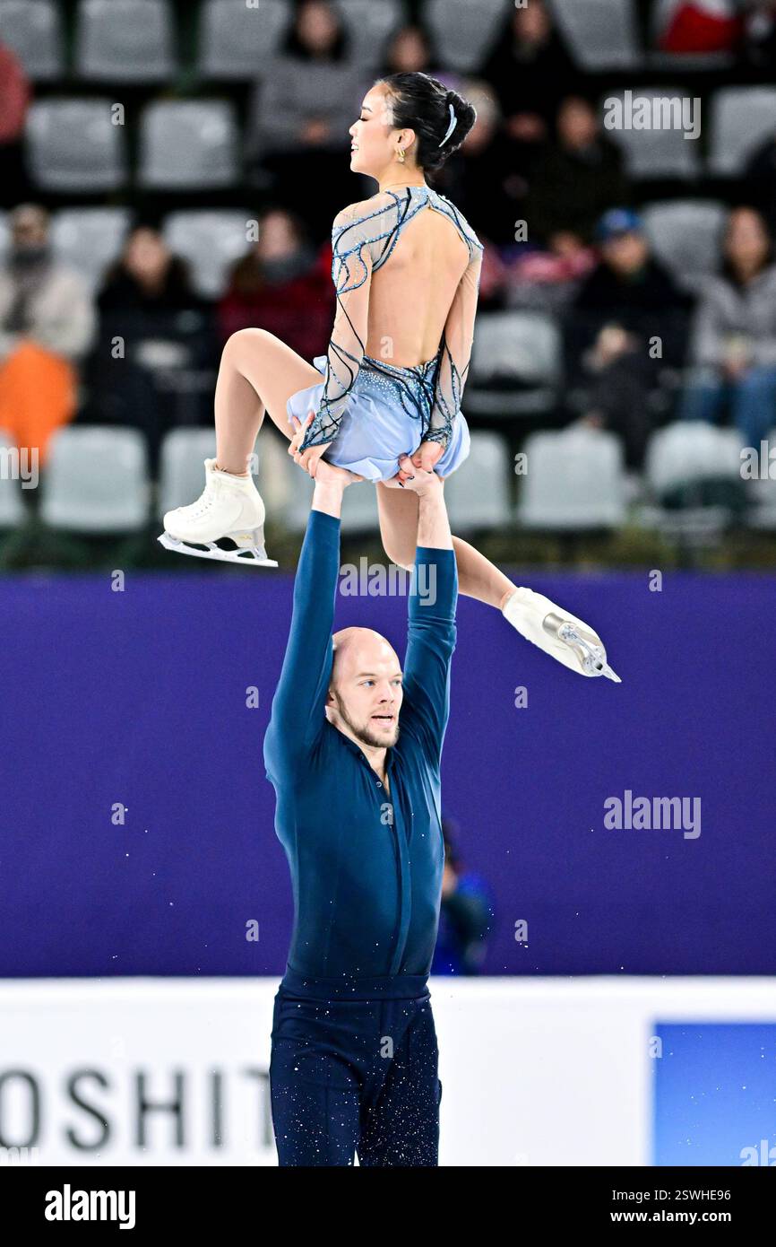 Ellie KAM & Danny O'SHEA (USA), during Pairs Free Skating, at the ISU ...