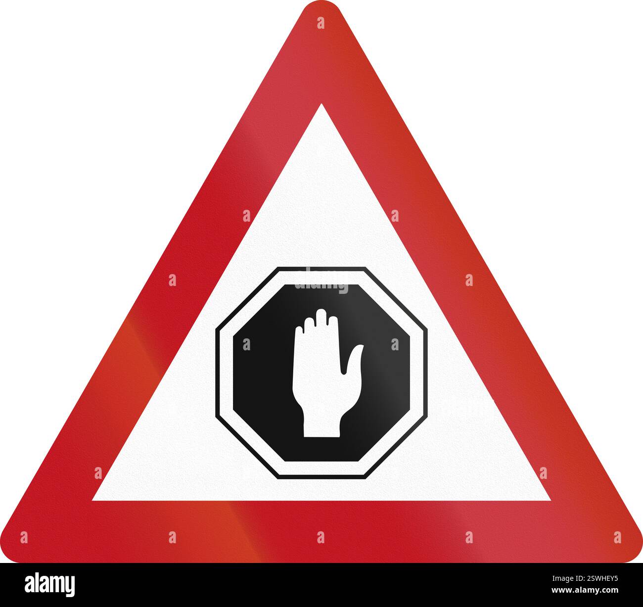 Road warning sign in Israel - Stop Ahead Stock Photo - Alamy