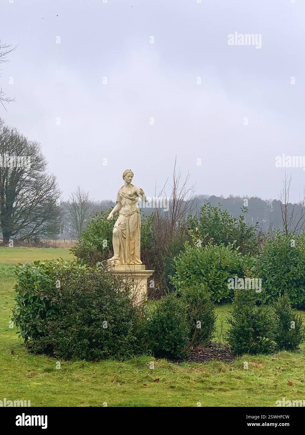 Stowe School Stowe Landscape Gardens Northamptonshire UK British old pupils Pupil boarding school history historic games plants trees rear lion - Smartphone Captured Stock Image
