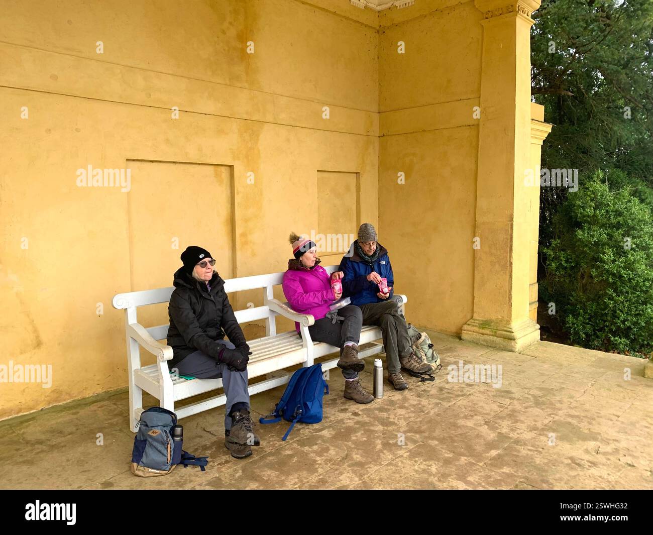 Stowe School Stowe Landscape Gardens Northamptonshire UK British old pupils Pupil boarding school history historic games plants trees rear lion - Smartphone Captured Stock Image
