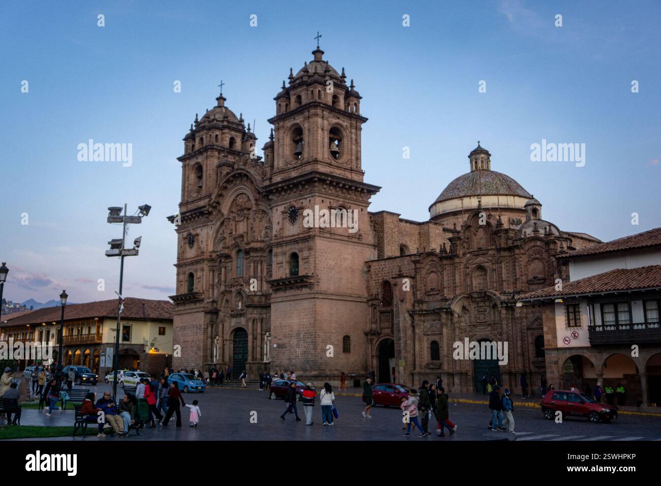 The Iglesia de la Compañía de Jesús, located in Cusco Plaza de Armas ...