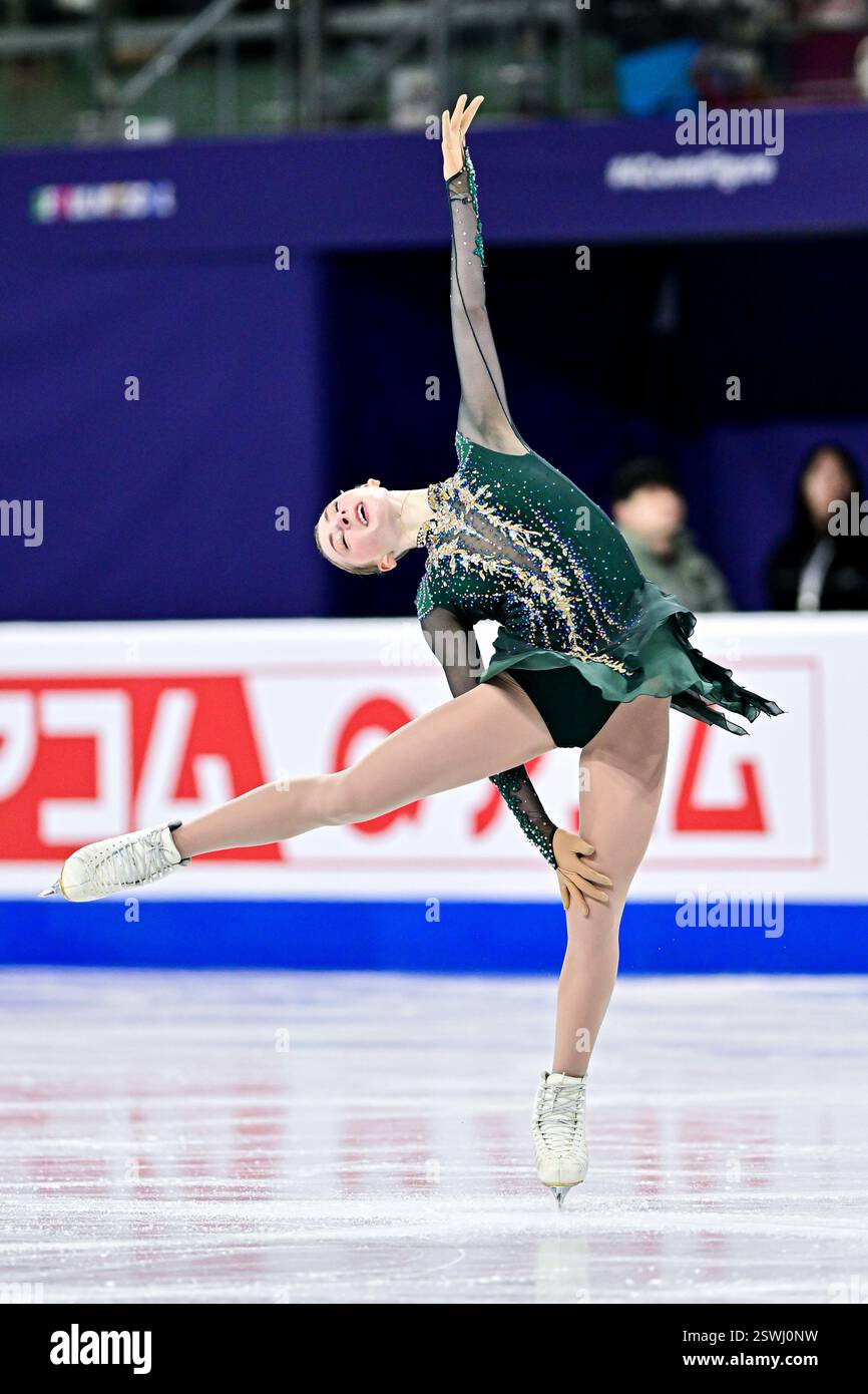 Sarah EVERHARDT (USA), during Women Short Program, at the ISU Four Continents Figure Skating