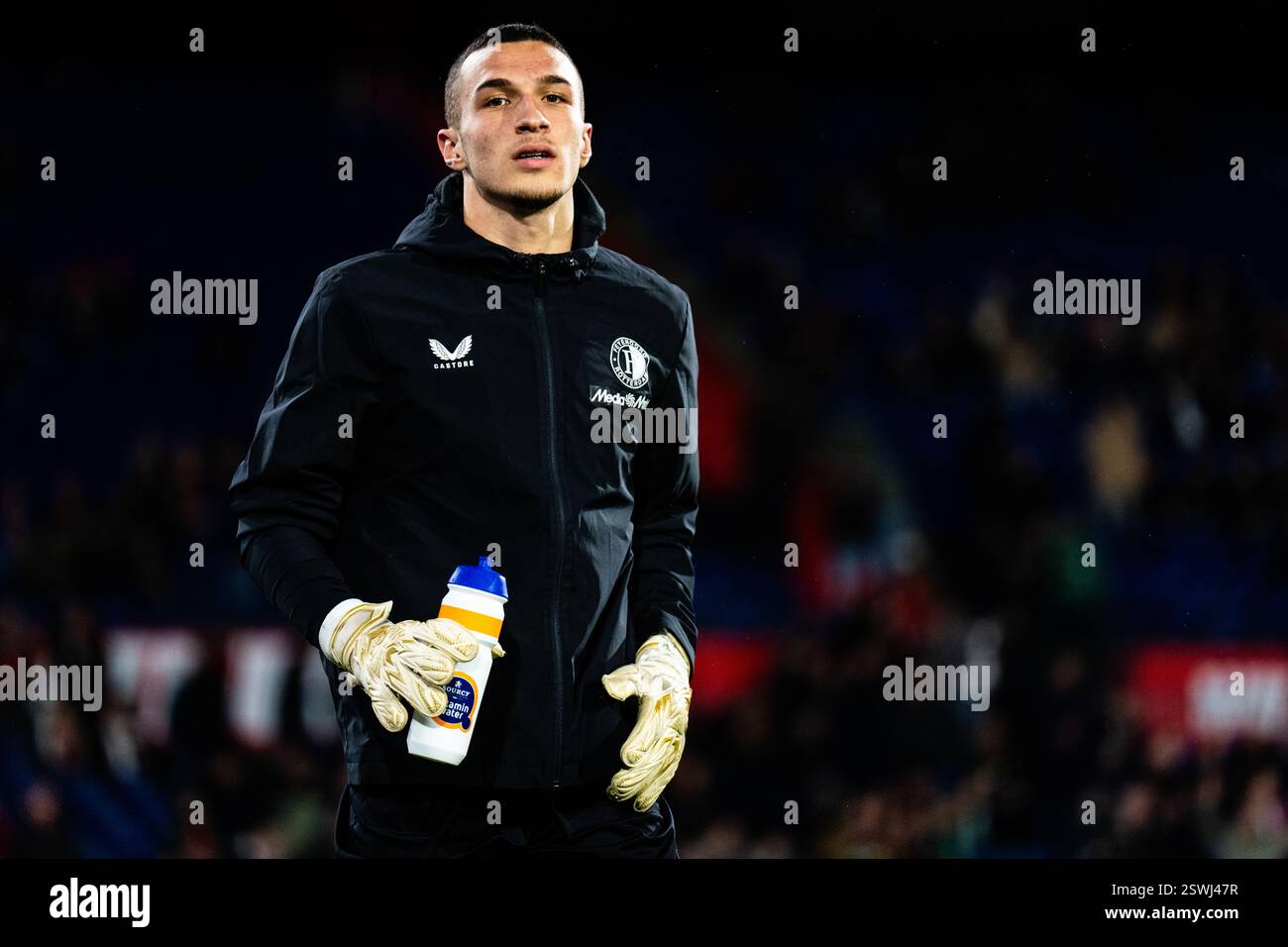Rotterdam - Goalkeeper Plamen Andreev of Feyenoord during the sixteenth round of the Eredivisie season 2024/2025. The match is set between Feyenoord a Stock Photo