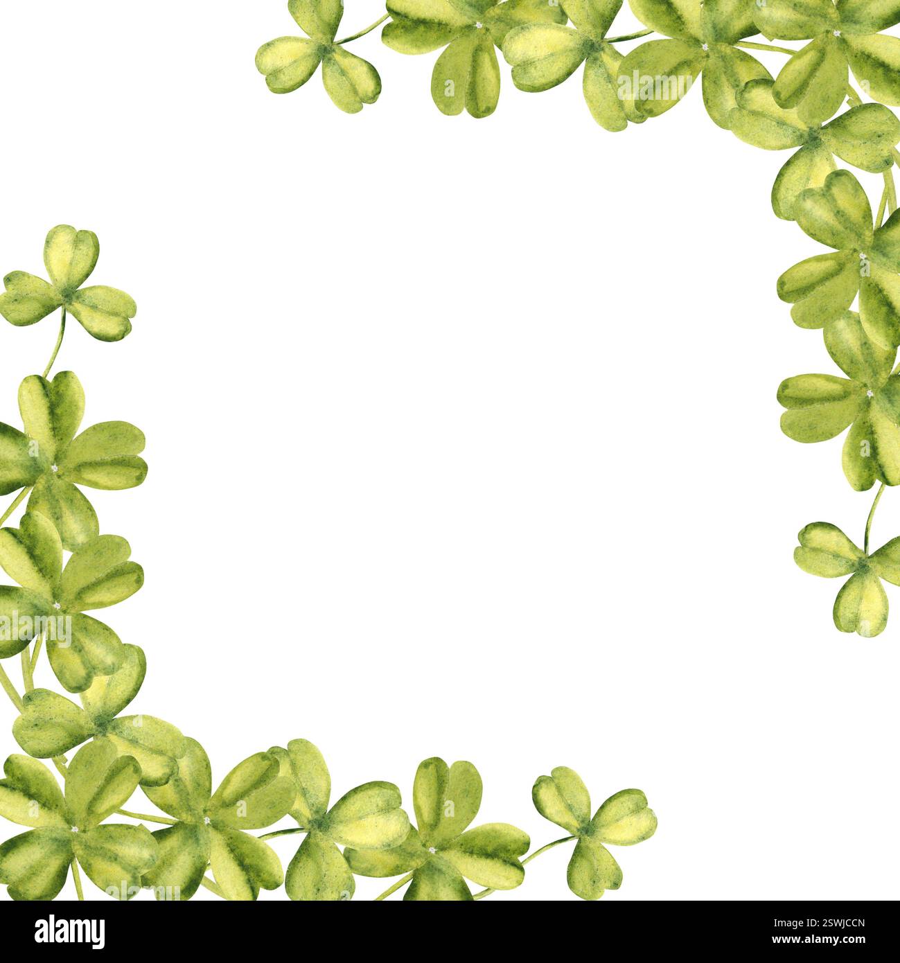 Clover Frameborder Clover Square Frame, Border. Corner Compositions with Lucky Shamrock ...