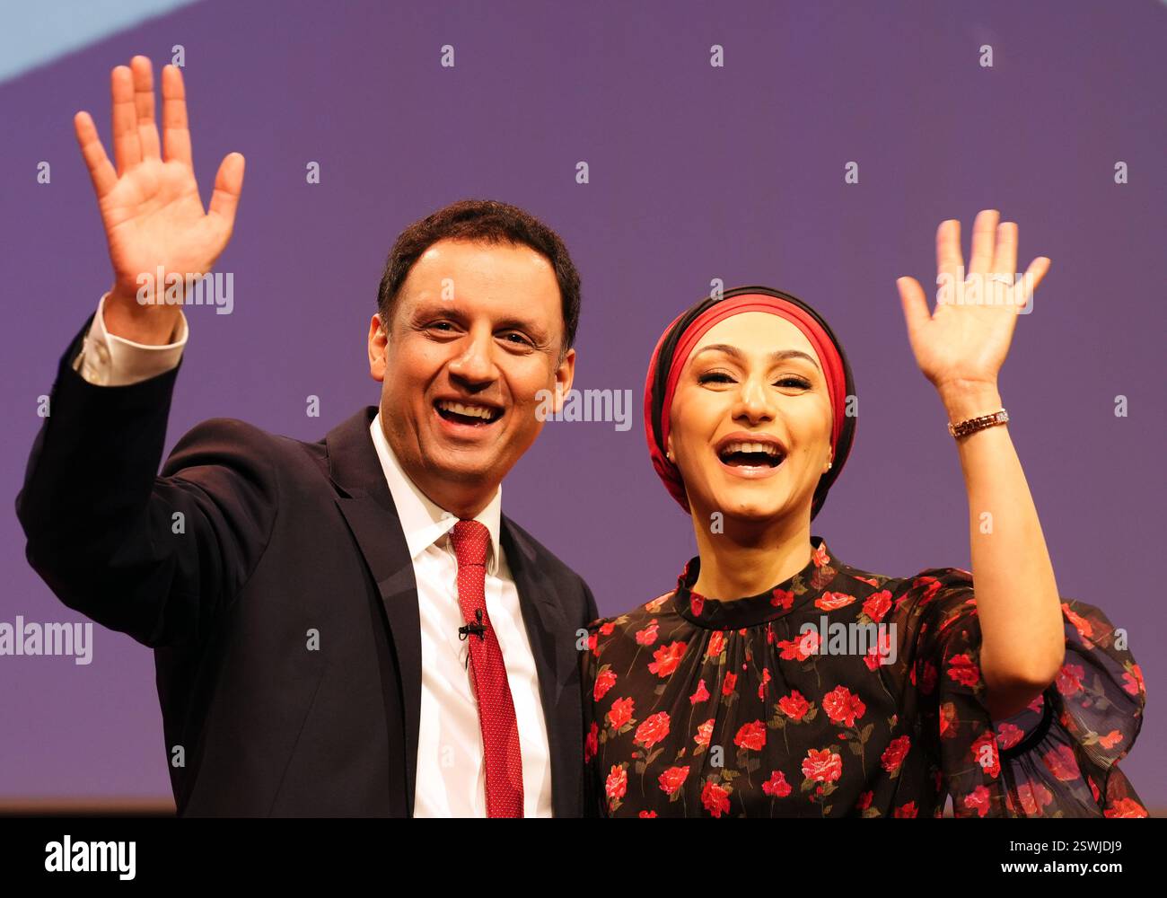 Scottish Labour leader Anas Sarwar alongside his wife Furheen Ashrif ...