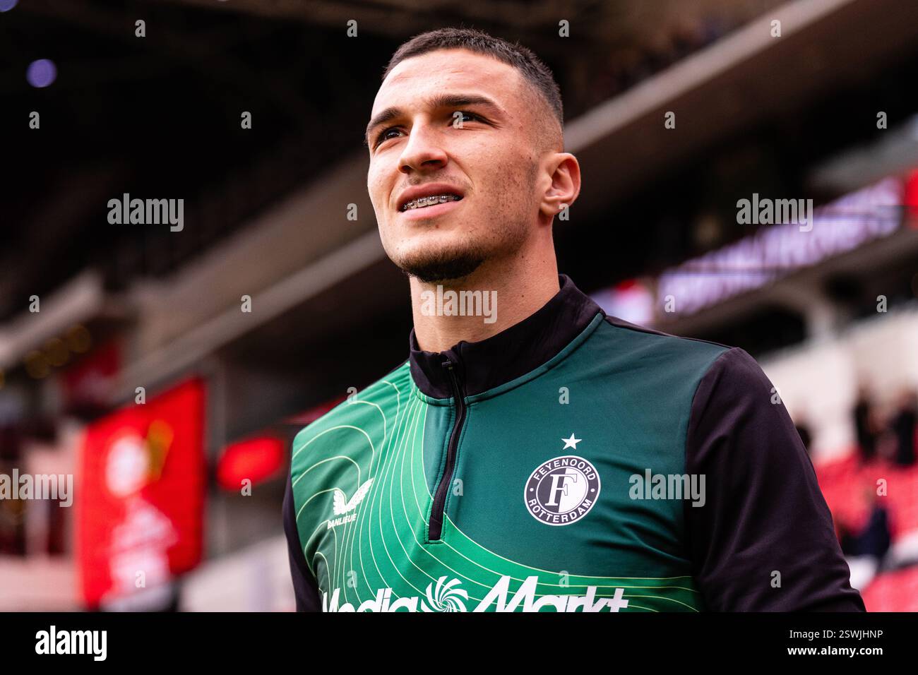 Eindhoven - Goalkeeper Plamen Andreev of Feyenoord during the seventeenth round of the Eredivisie season 2024/2025. The match is set between PSV and F Stock Photo