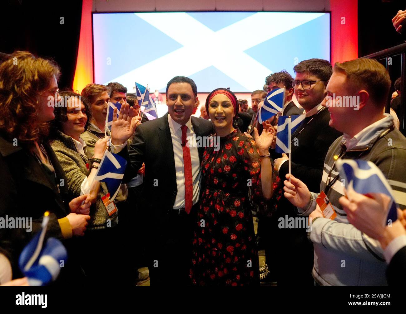 Scottish Labour leader Anas Sarwar alongside his wife Furheen Ashrif ...